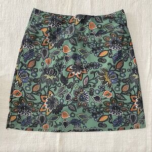 Lou Keith Women's Medium Skort Floral Green and Blue Tennis Golf Activewear EUC